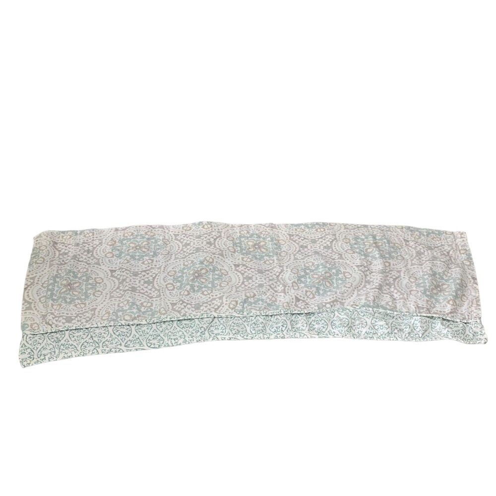 Waverly Set of 2 Blue Grey Paisley Coastal Vibes Cotton Valances 50x18